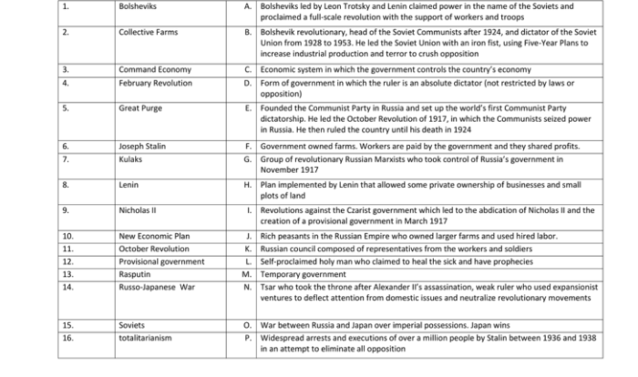 The russian revolution worksheet answer key