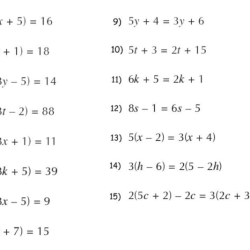 Solving linear equations variable on both sides worksheet