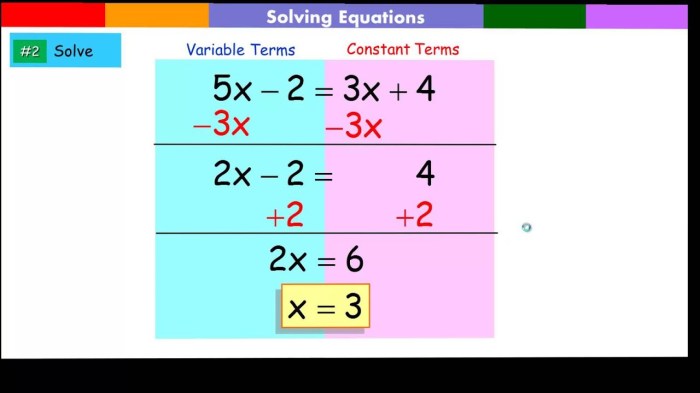 Solving linear equations variable on both sides worksheet