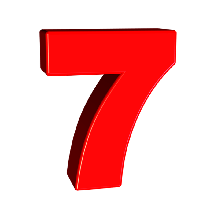 Seven number pixabay digit font